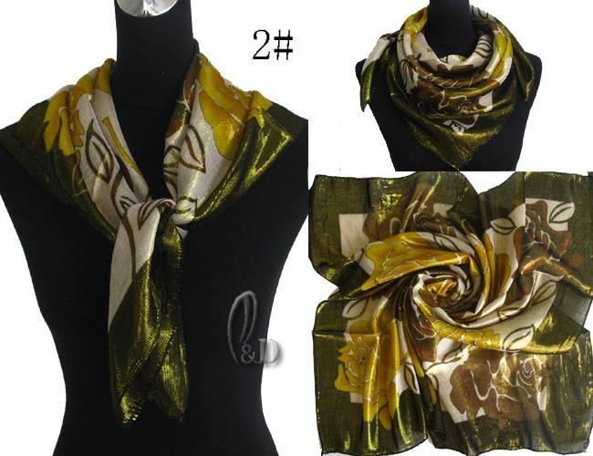 WHOLESALE BULK LOT OF 10 MIXED STYLE Shiny Square Head Neck Wrap SCARF sc045