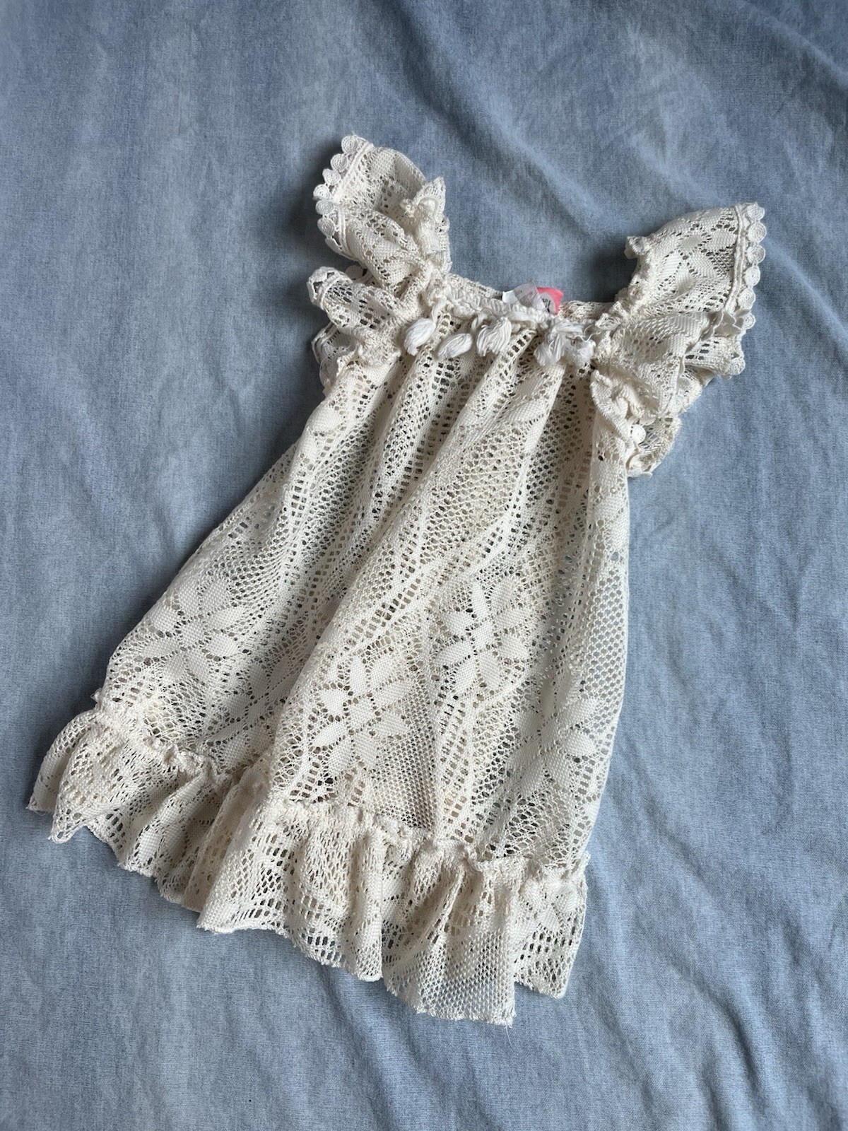 Vintage Baby Girls Clothing Lot 70s 80s 90s Western Denim Fruit Floral Lace