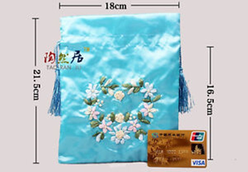 Wholesale 10pcs Chinese Handmade Silk Embroidery Bags Coin Purse Jewelry Pouchs