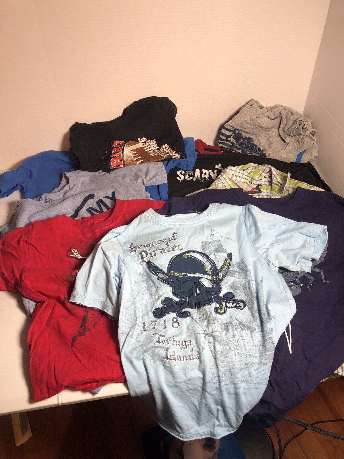Youth/Boys T-shirts/ Sleeveless/Button Down Used- 9 Piece Mix LOT Sizes 7
