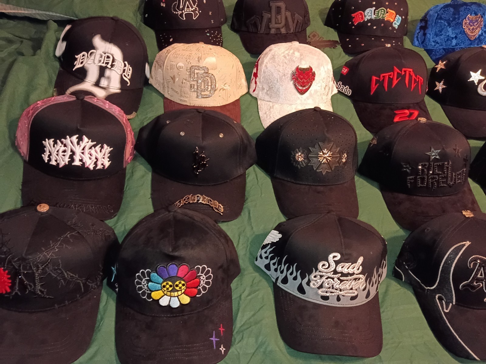 Mixed Lot Graphic Logo Baseball Caps/Hats, Cotton, Unisex Adults, One Size