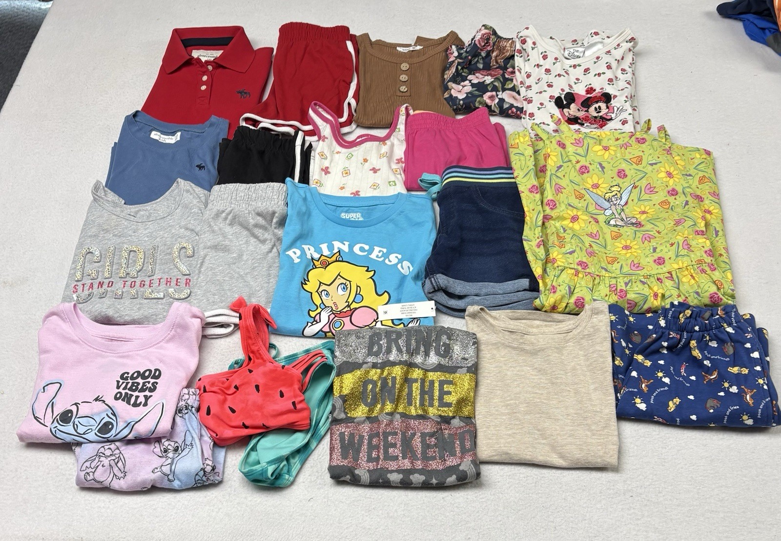Lot Of Girls Clothes Size 7/8 Disney Abercrombie Stitch