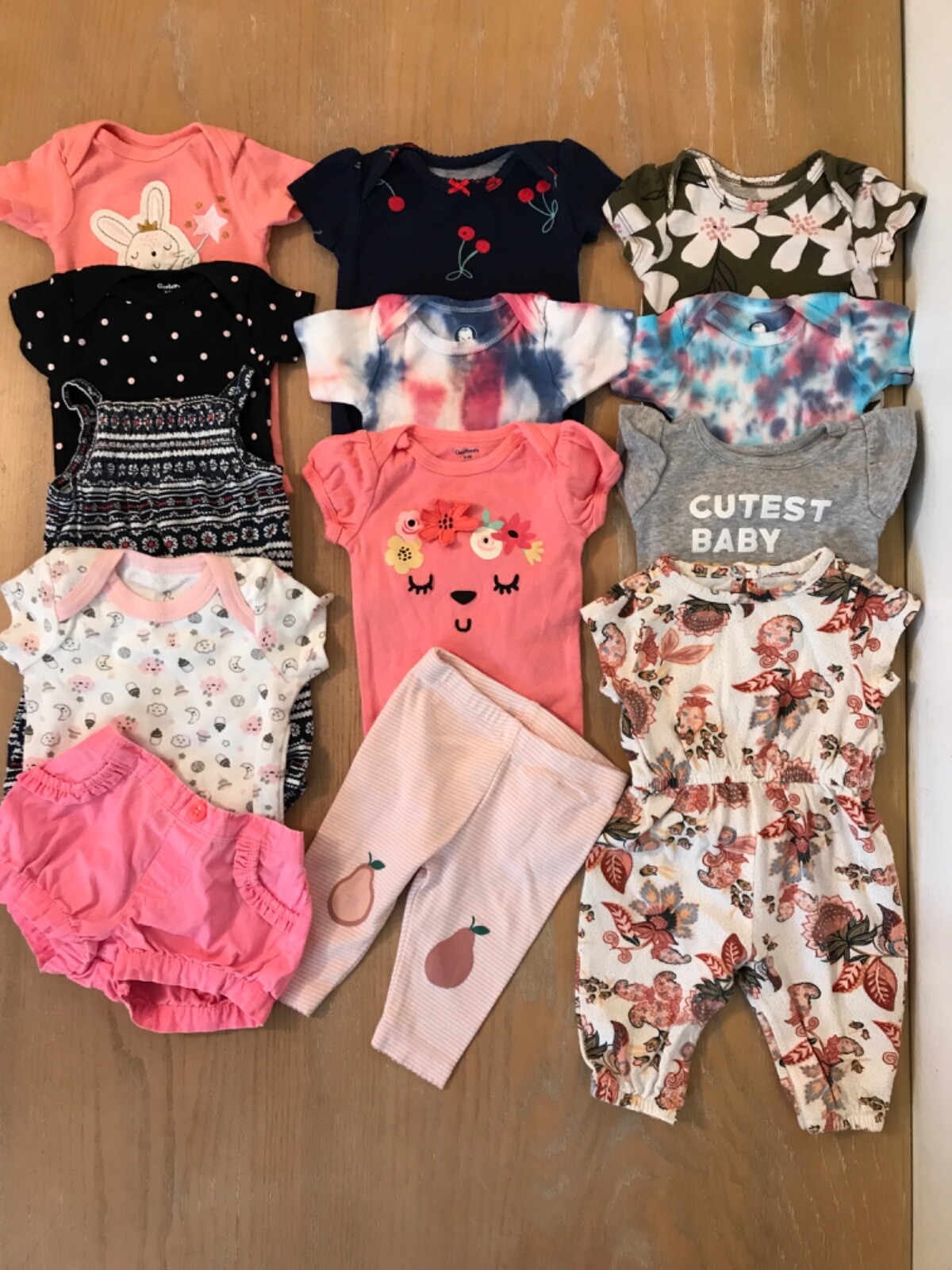 Carter&rsquo;s Gerber & Others Infant Girls Clothing Lot of 13 Size 0-3, & 3 Months