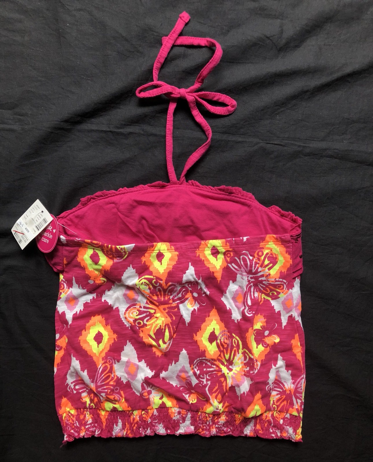 NWT girls sz 10S JUSTICE pink orange tube top, cardigan, jeggings & denim shorts