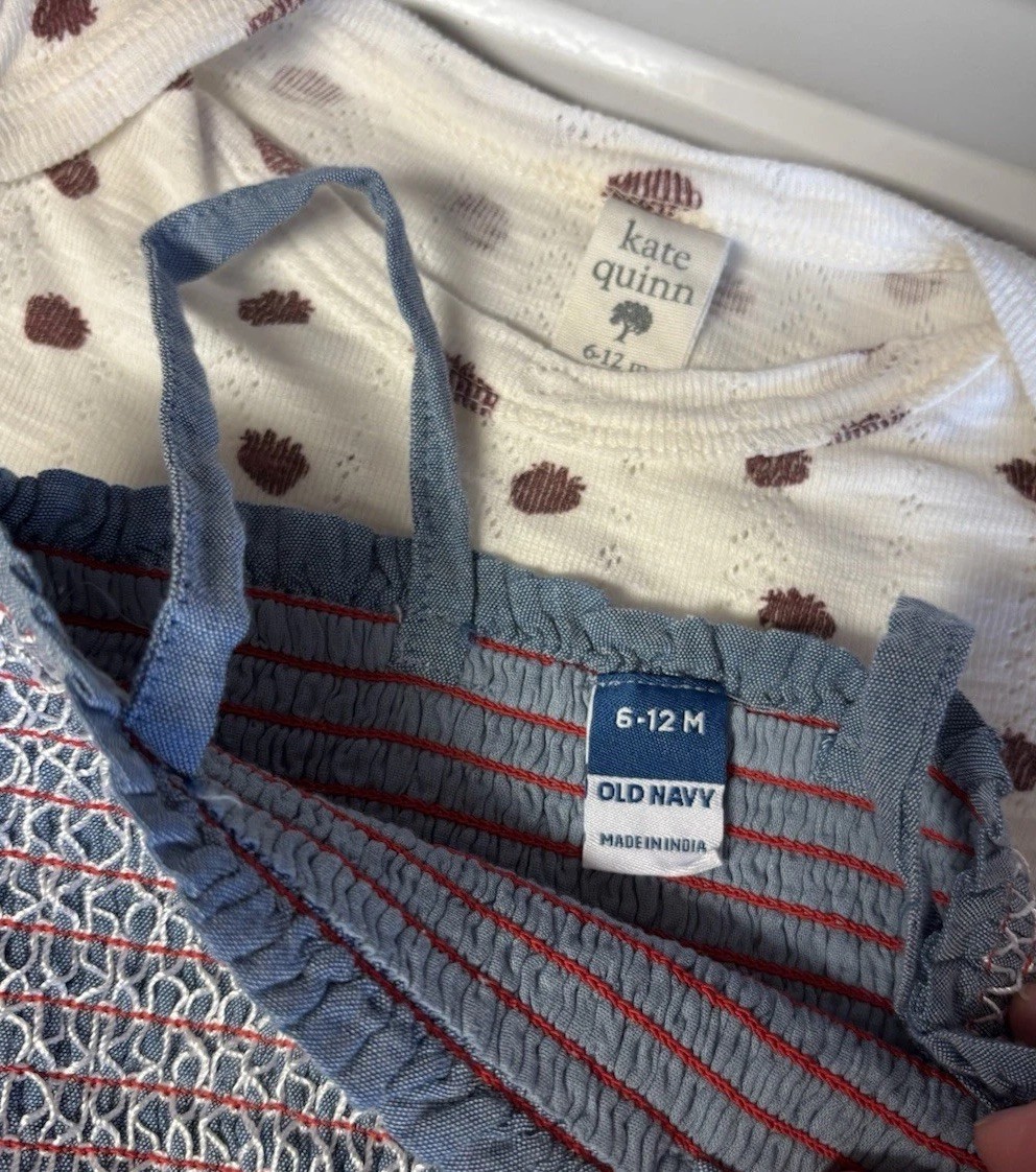 New Lot Of Baby Girl 6-9-12 Months Outfits Kate Quinn Old Navy Carters Bubble
