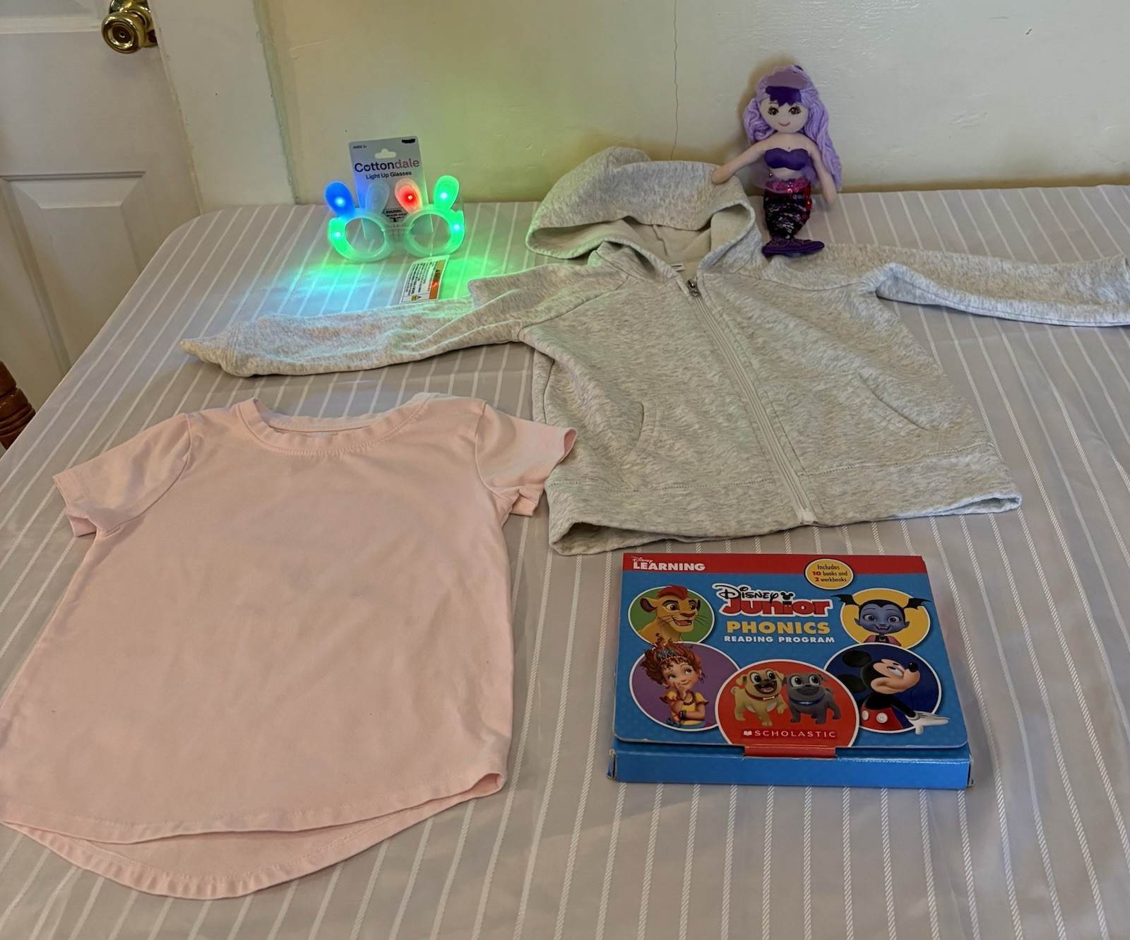 Mix of clothes size 5 Cat & Jack , Old Navy and toys, books
