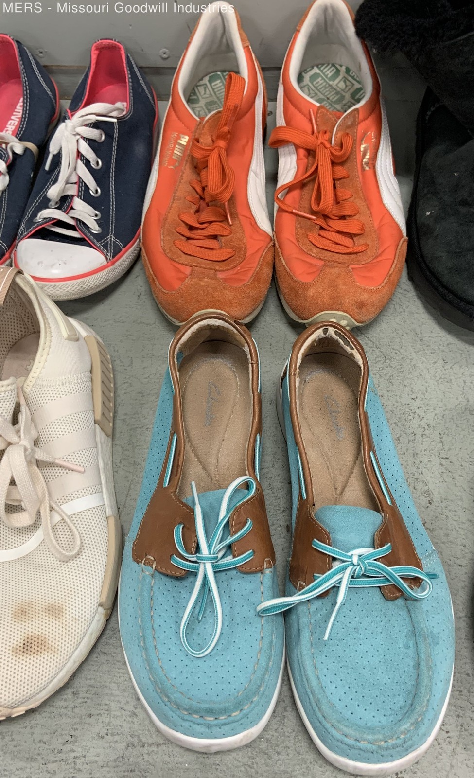 Women&rsquo;s Shoe Lot Size 9 9.5 Adidas UGG Born Puma Clarks Converse 6 Pairs