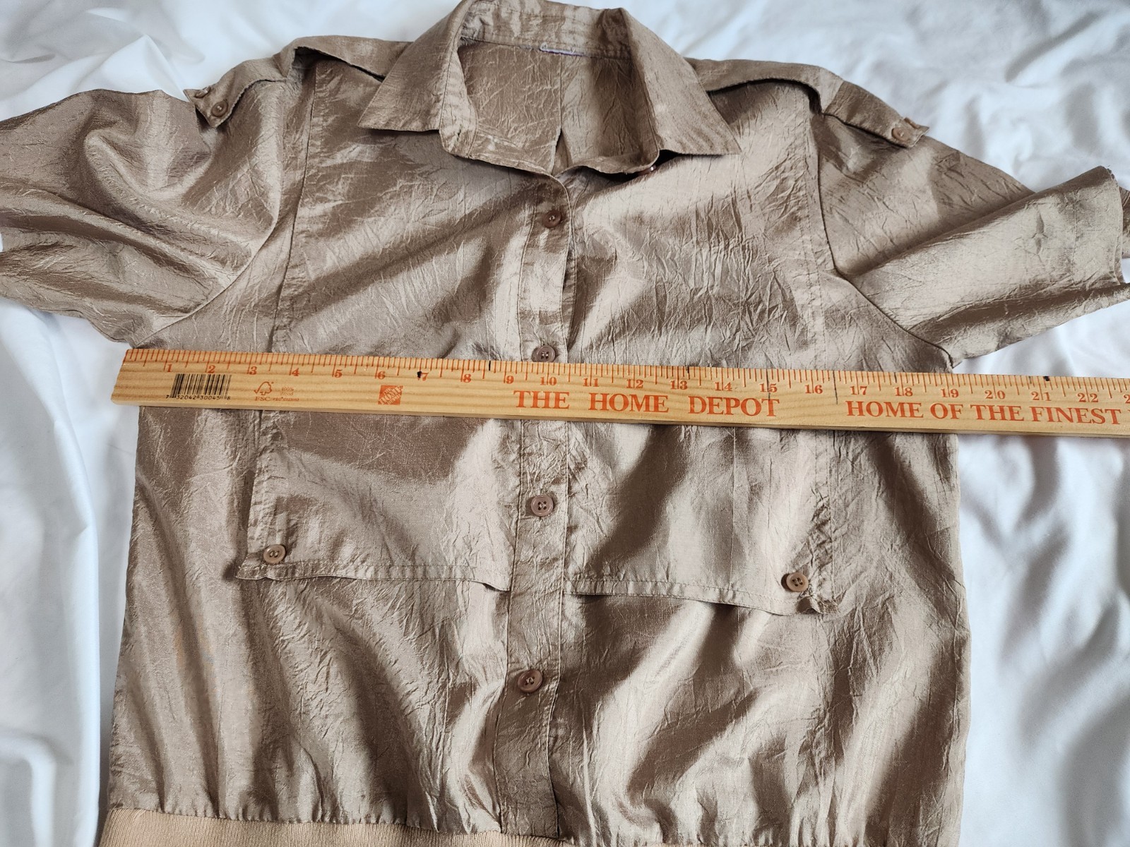 Mixed Lot of Two Ladies Blouses Brown Short Sleeve and Cream Long Sleeve-No Tags