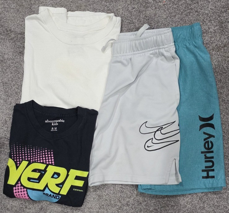 Lot Of 4 – Nike, Hurley, Abercrombie- Shirts & Shorts Youth Boys Small & Medium