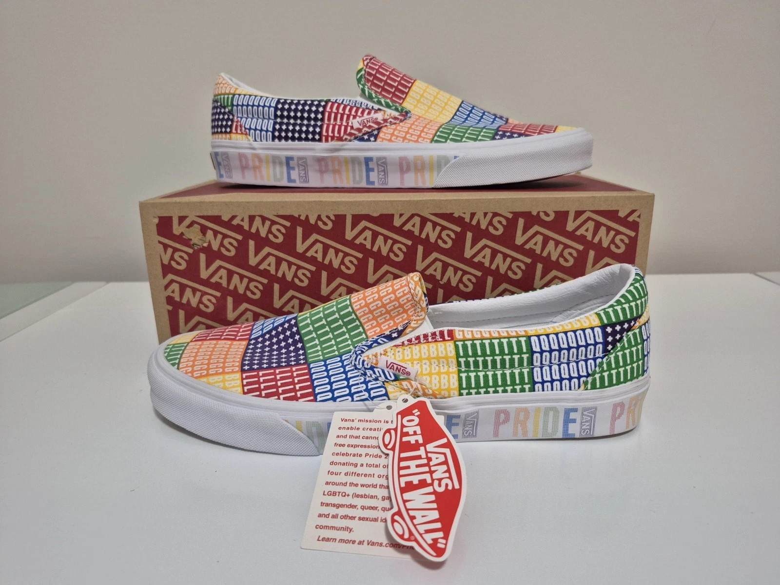 Bulk Vans Classic Slip On and Sk-8 Mid PRIDE Multi-Color Rainbow Mens Shoes