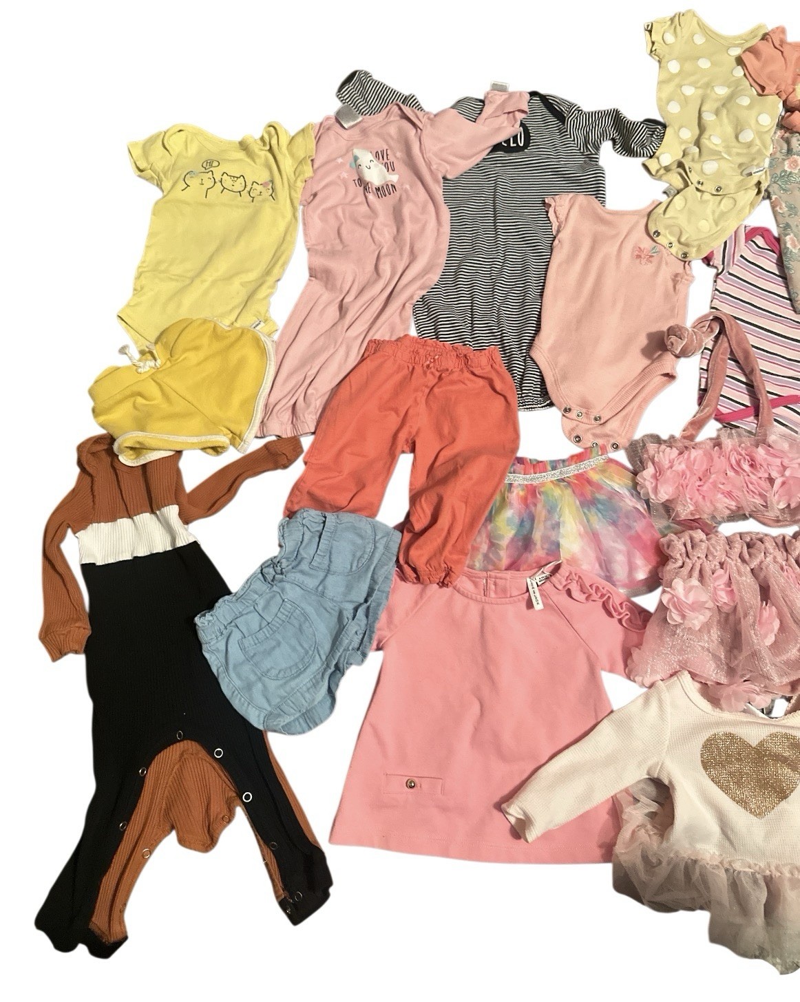 Lot Of 26 Pieces Mixed Baby Girl Clothing Size 0-6, 3-6, 6-9 Months Mixed Brands