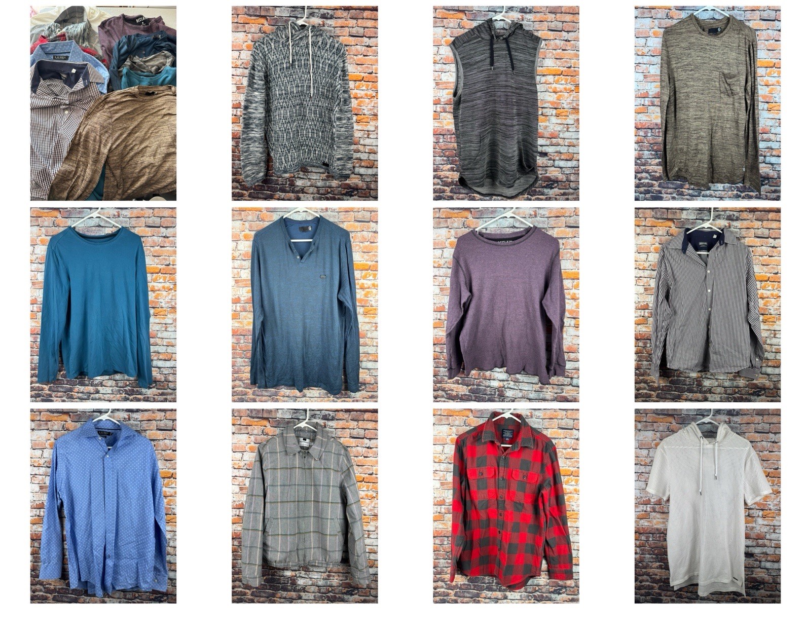 Lot of 11 Mixed Tops Long Sleeve Hoodies Guess TopMan Express etc Medium