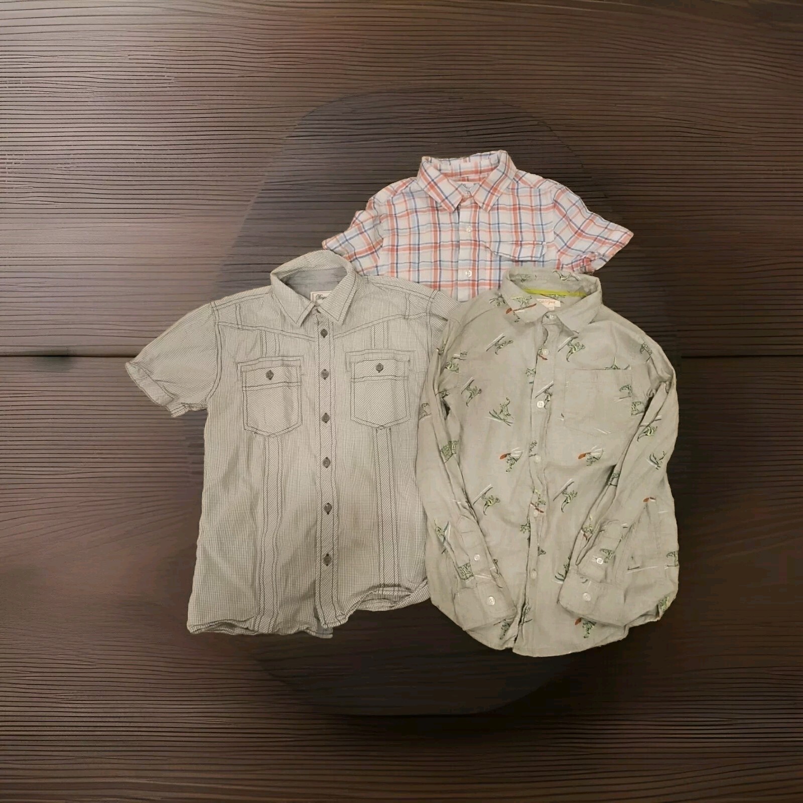 Boys Button Up Shirt Lot Size M Medium 8 – 10 Long Sleeve Short Sleeve Collared