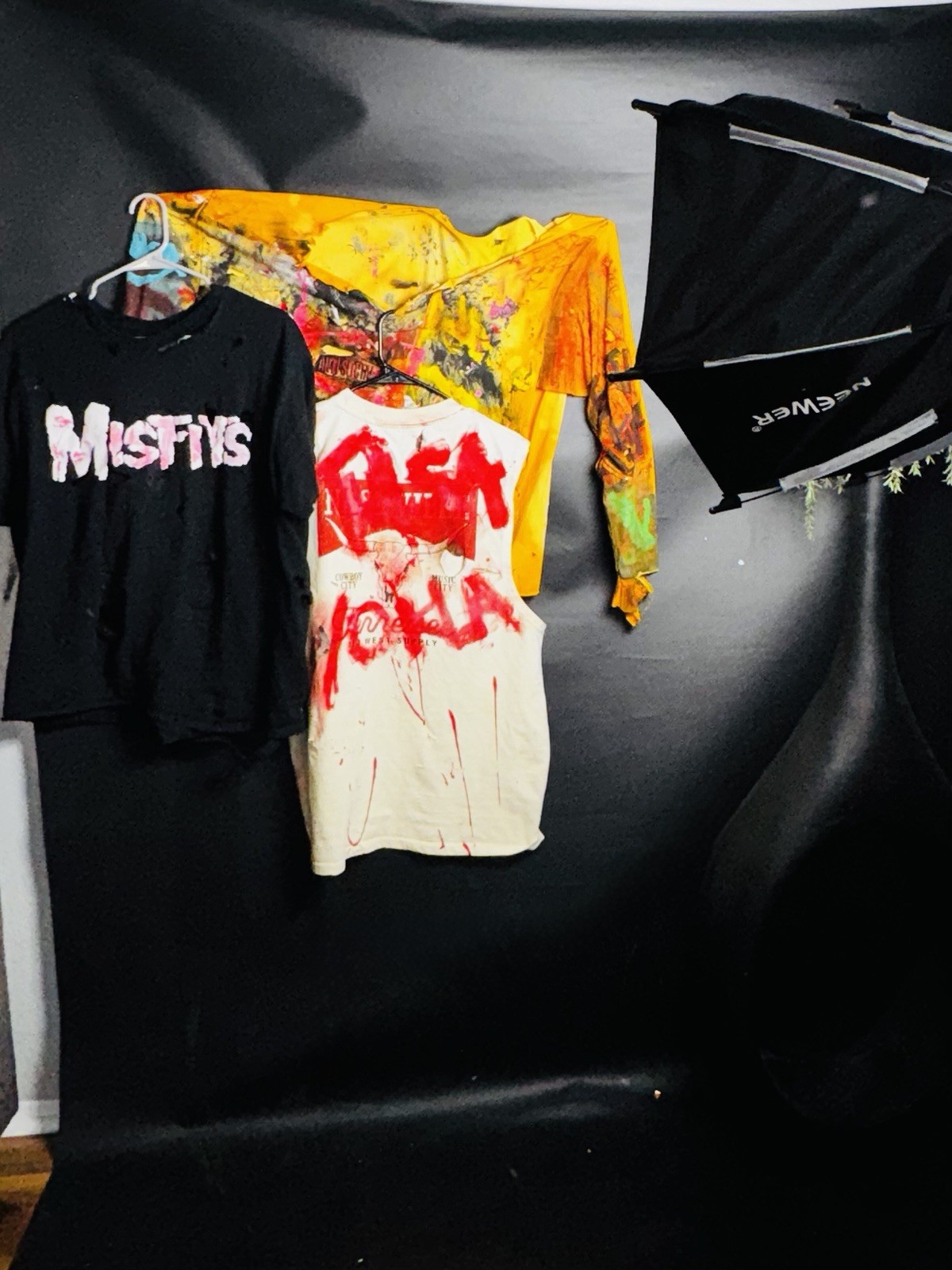 Misfits Band Graphic Print T-Shirt Unisex Adult L Cotton Black White Pink