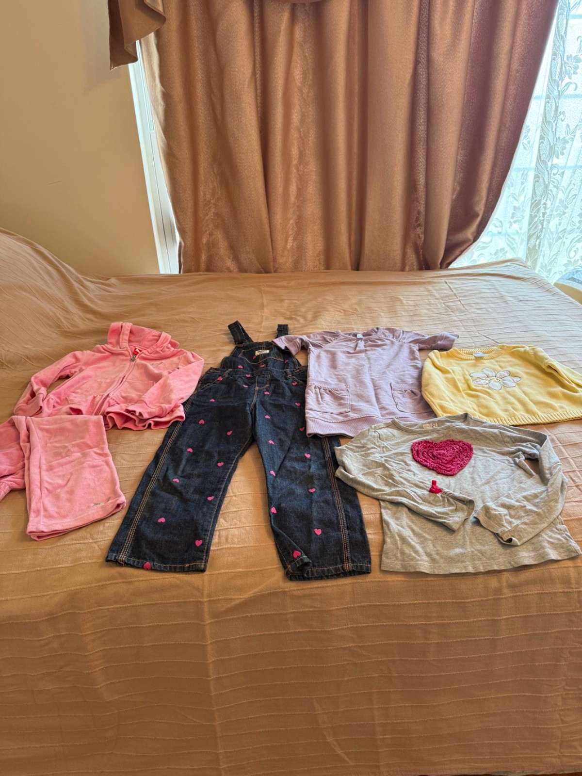 GIRLS COTTON CLOTHES LOT OF 6, PLUS 1 BONUS, 5T