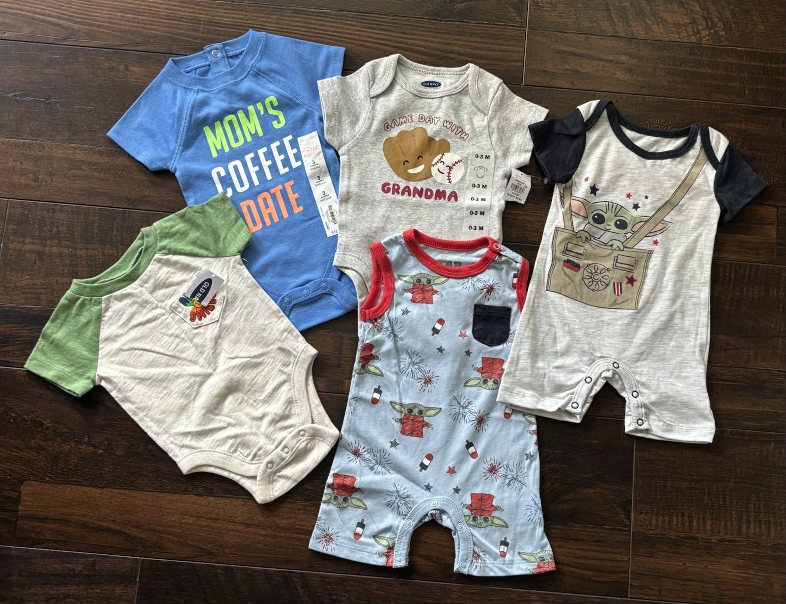 New Baby Boys Size 0-3 Months Summer Clothes Tops Rompers