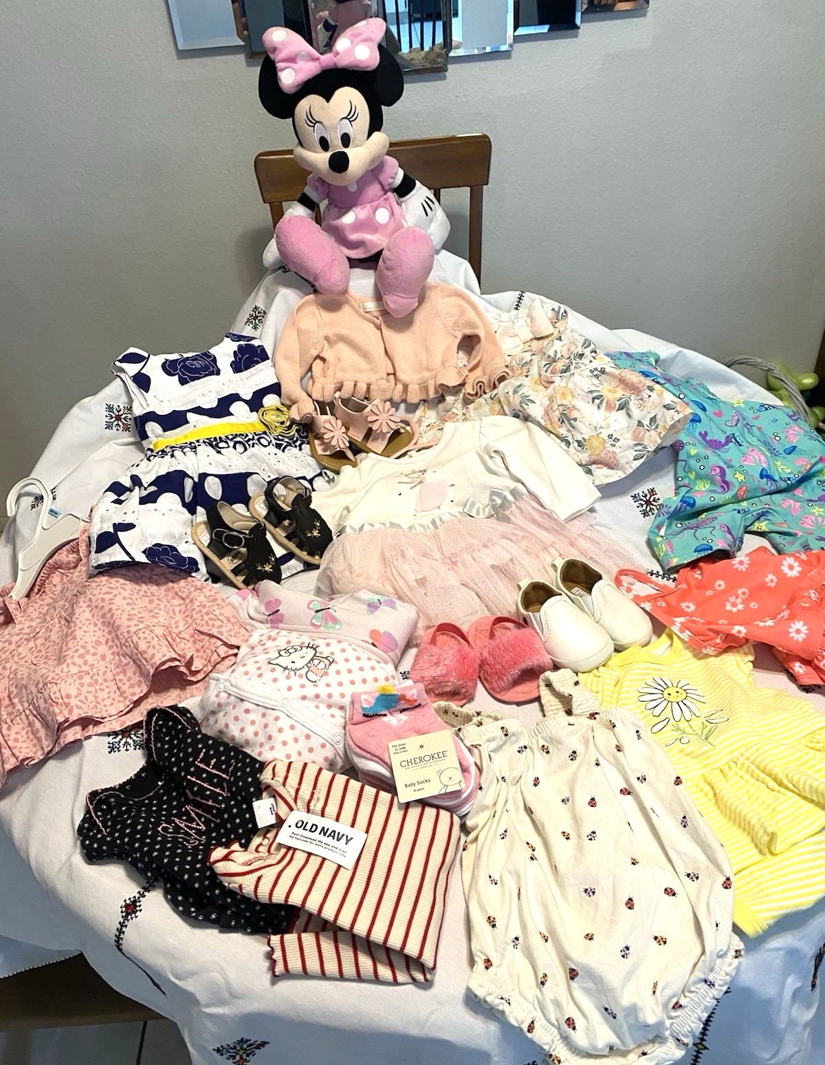 Big Lot of Baby Girl Clothes Size 3 mos – 6 mos Dresses, Shoes, Slippers & More!