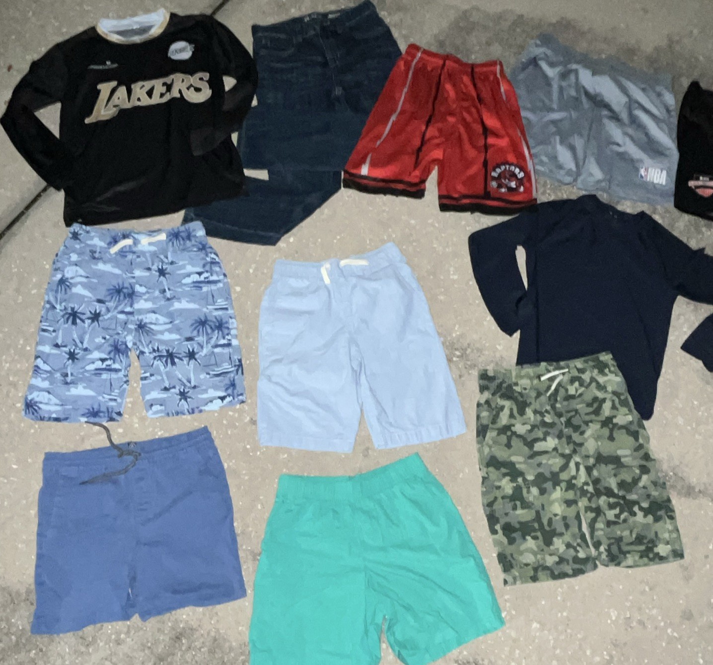 Mix Boys size 10 Clothing Lot Denim Shorts & Jeans, Long Sleeve Tops Sports 11pc