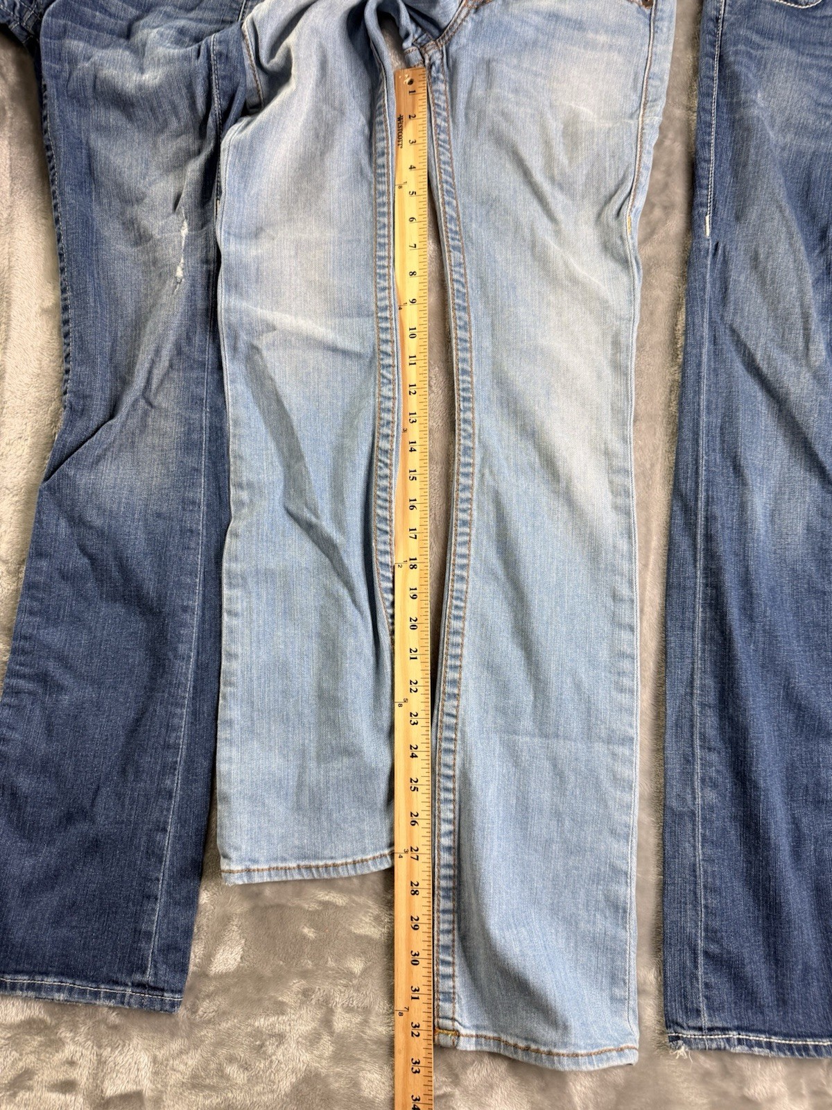 True Religion Women’s Denim Jeans Lot of 4 Blue/Gray Solid Logo Size 24/25