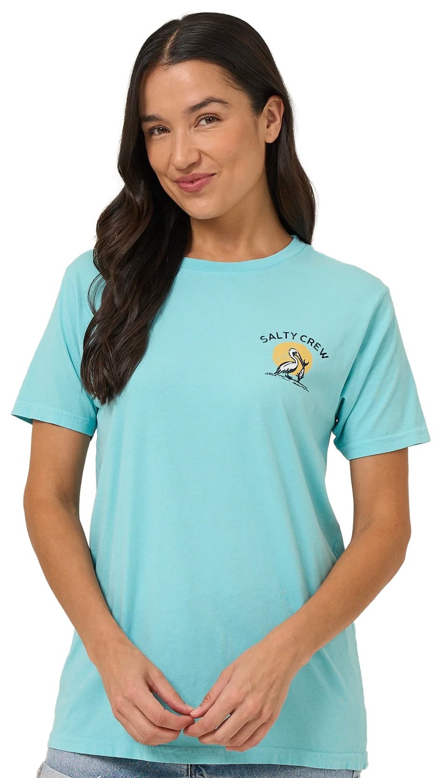 Salty Crew Beach Hut Women&rsquo;s Boyfriend T-Shirt – Aquamarine – New