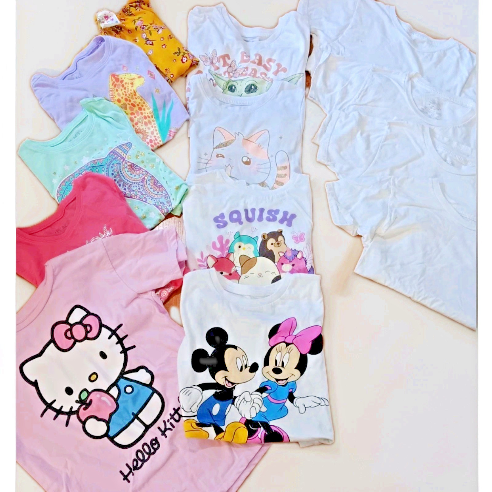 Lot 13 Pcs T Shirt Disney Micky Kitty Top 7/8 Medium Children&rsquo;s Place Cat Jack