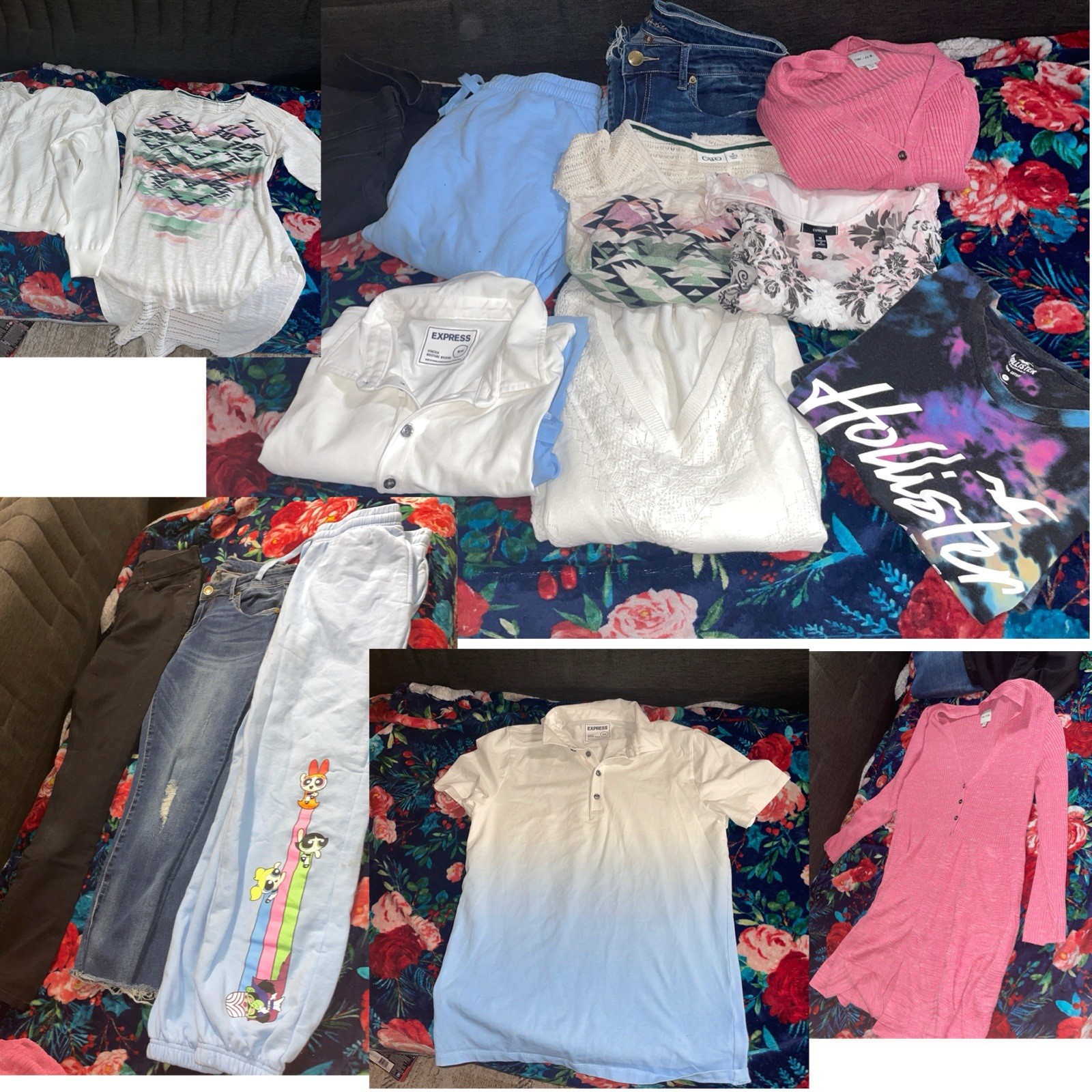 Hollister Express Mixed Clothing Lot Cartoon Floral Tie Dye Multicolor women