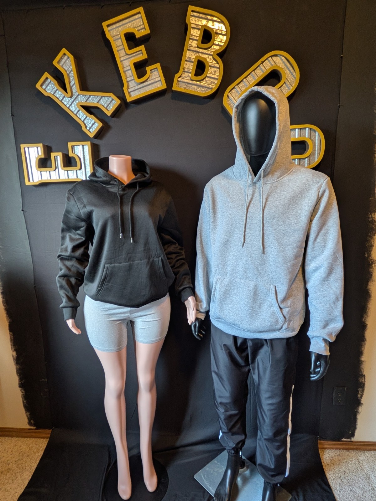 65 Black and Grey Pull over Hoodies with pockets (wholesale)