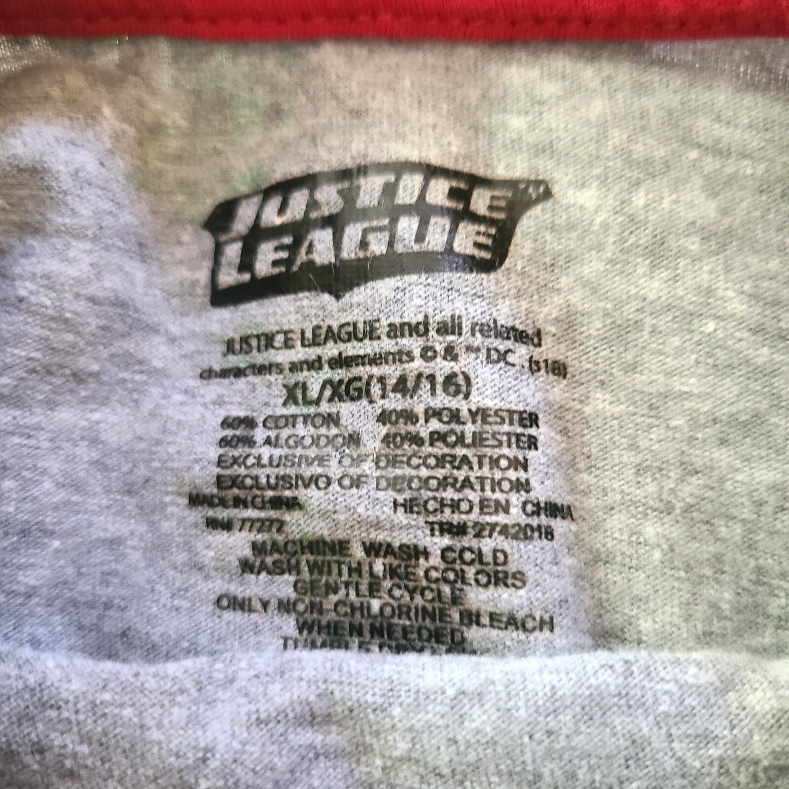 Lot of 2 Pieces Boys Nike T-shirt & Justice League Top Size XL