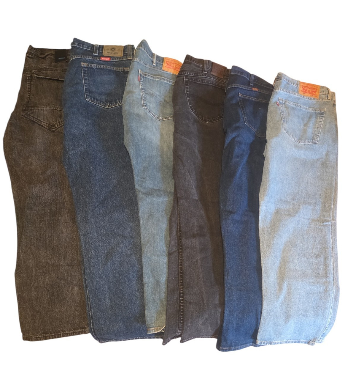 Levi&rsquo;s Wrangler Lee Men&rsquo;s Denim Jeans Lot of 6 38×32 Solid Blue/Black/Gray