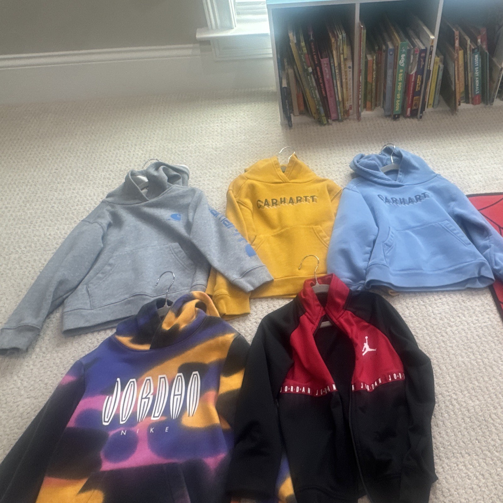 Lot of 5 Hoodies Carhartt size 6 Jordan size 5/6 Smoke free and good condition