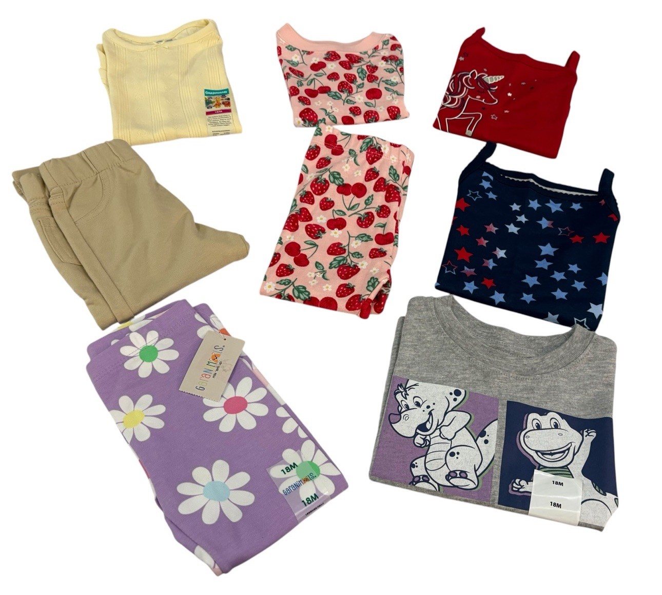 NWT Baby Girl Clothing Summer Bundle 18M Barney Garanimals 8 Pc Lot