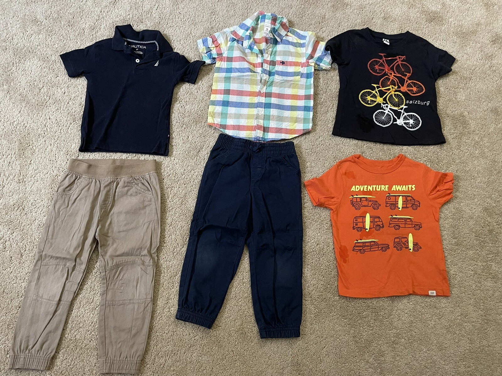 Toddler Boy Clothes 3T Lot 6 Pieces Pants Shirts Botton Down Nautica Gap