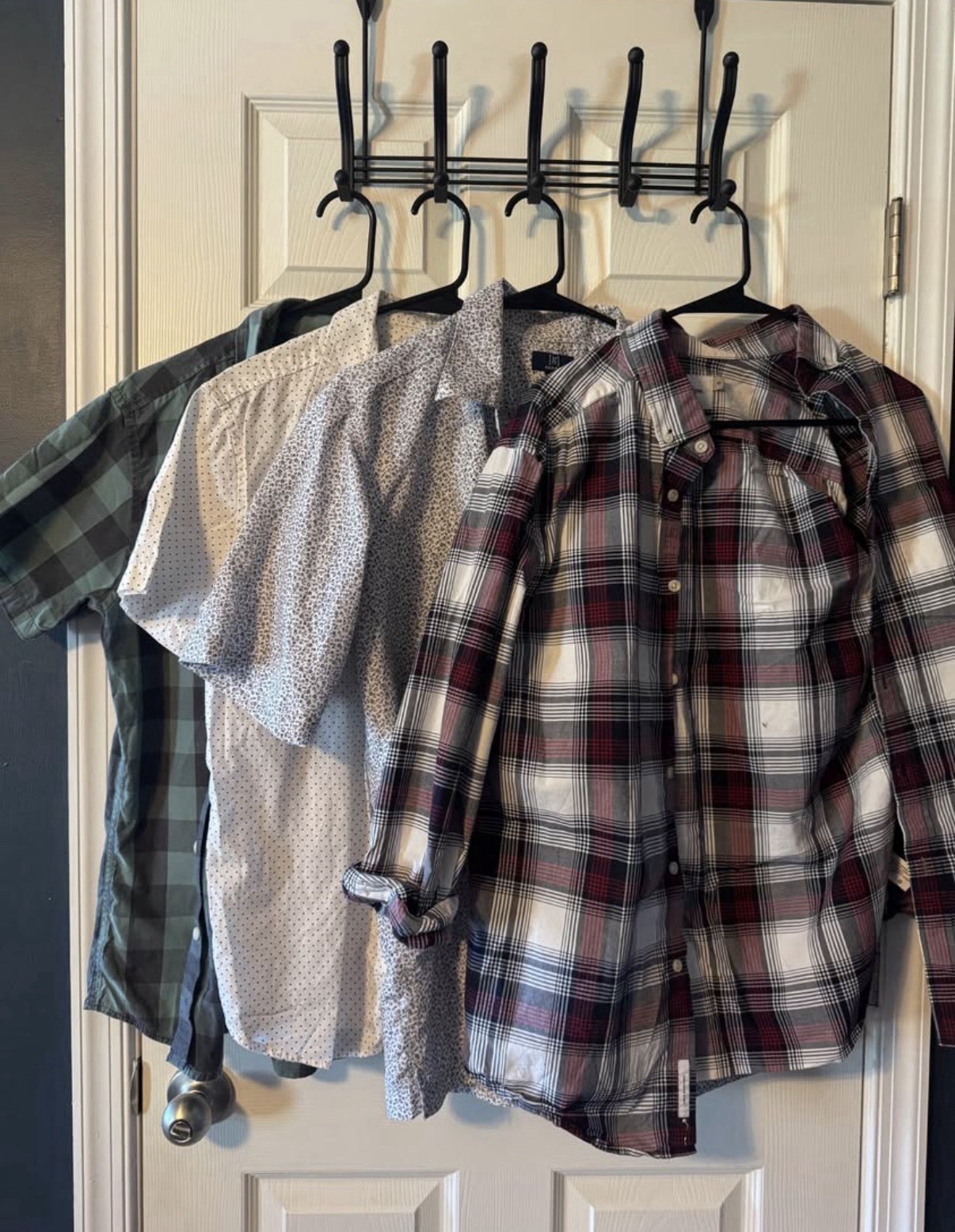 Men&rsquo;s Lot of 7 Casual Cotton Tops Size L Plaid Button-Down & 1/4 Zip
