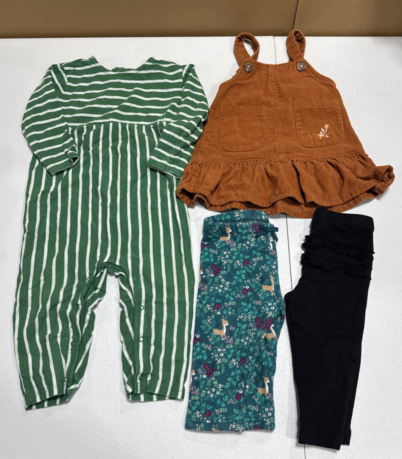 Girls Clothes Baby Sz 6-12M Sleeveless Jumper Dress, Footless One piece, Bottoms