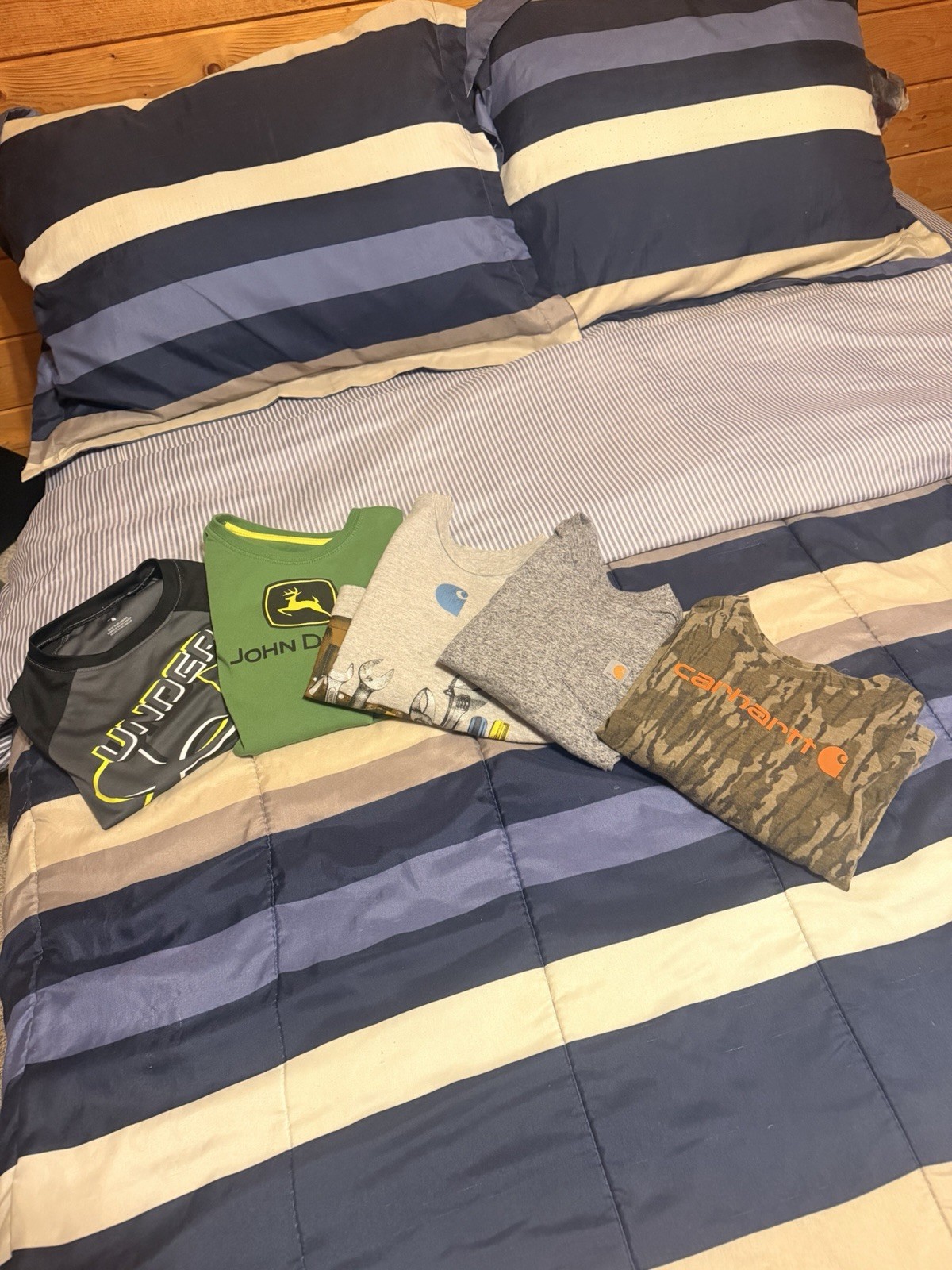 John Deere Carhartt Under Armour Boys 4T Cotton Shirt Lot Camo Logo Long Sleeve