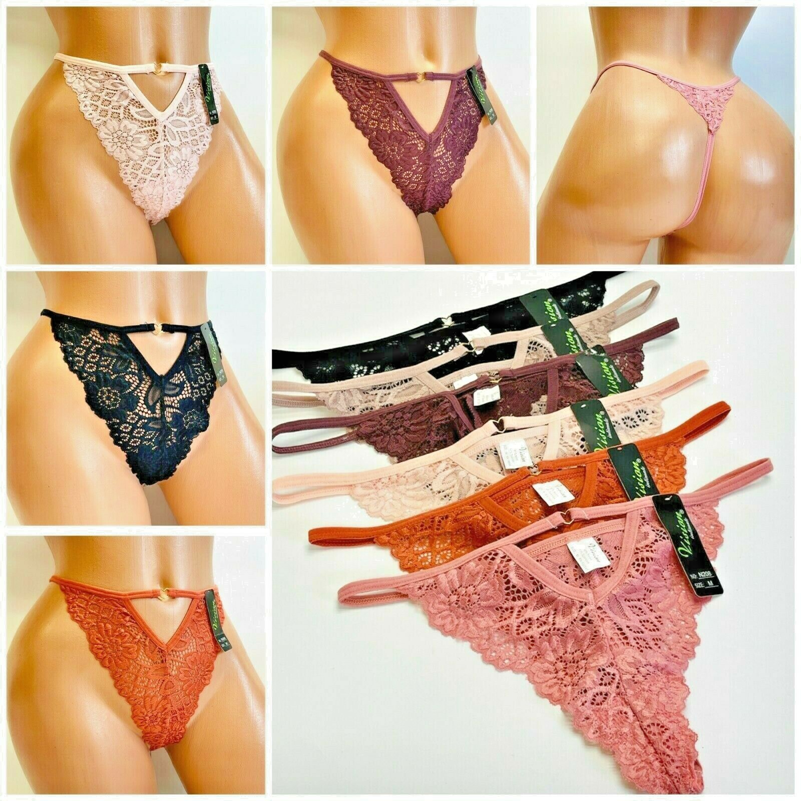 6 Pack Lot Women&rsquo;s Sexy G String Thongs Bikinis Panties Brief High Leg Underwear
