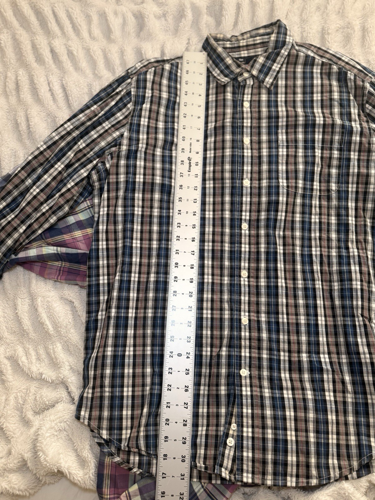 Banana Republic & Gap Lot of 3 Plaid Button-Down Shirts XL 100% Cotton
