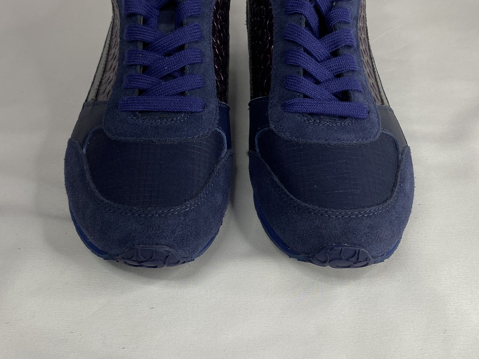 COACH REBEKHA SUEDE/MET NAVY/MET VIOLET SNEAKERS Size 10 M