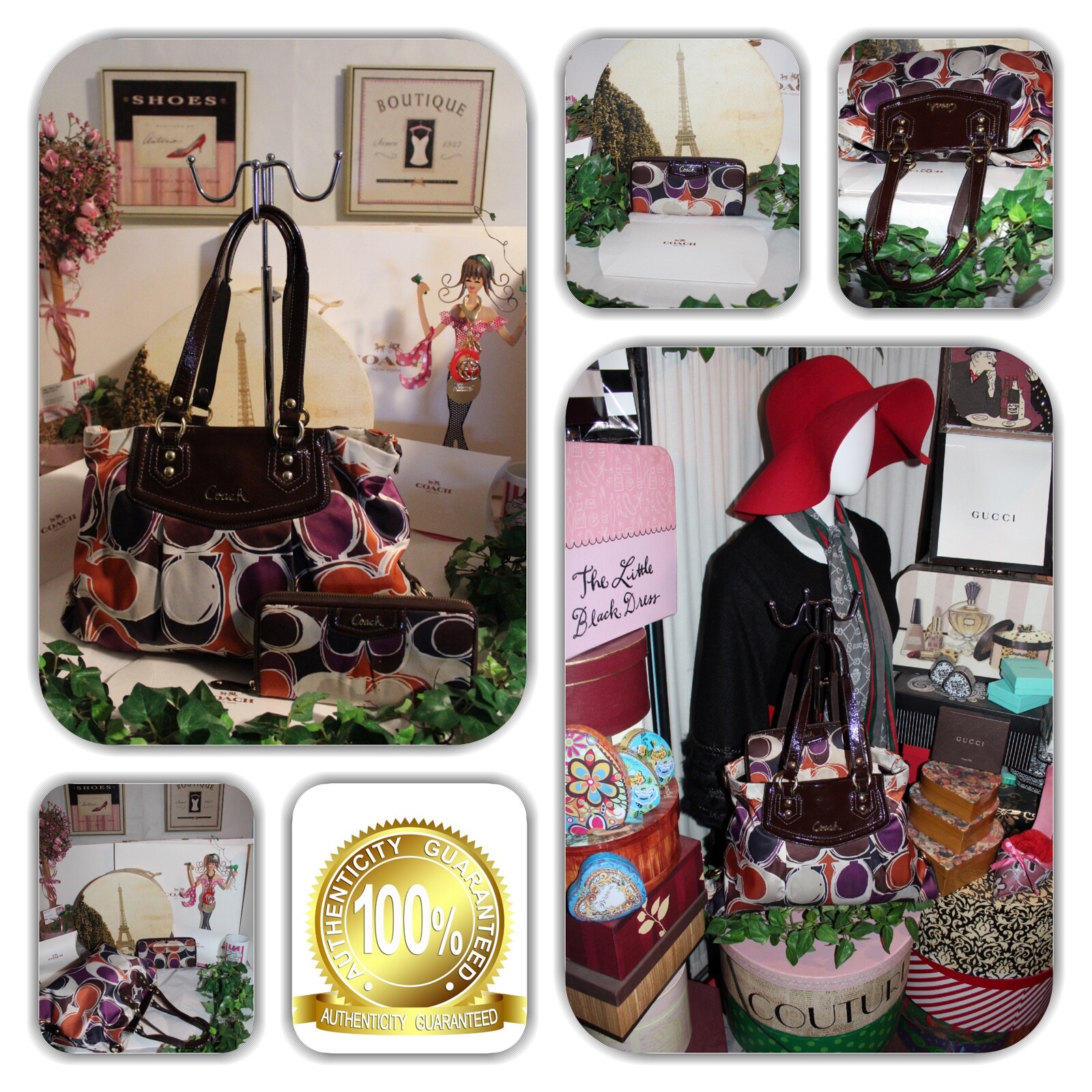 COUTURE COACH SATIN MULTI-COLOR MATCHING HANDBAG SET! (LIMITED EDITION)