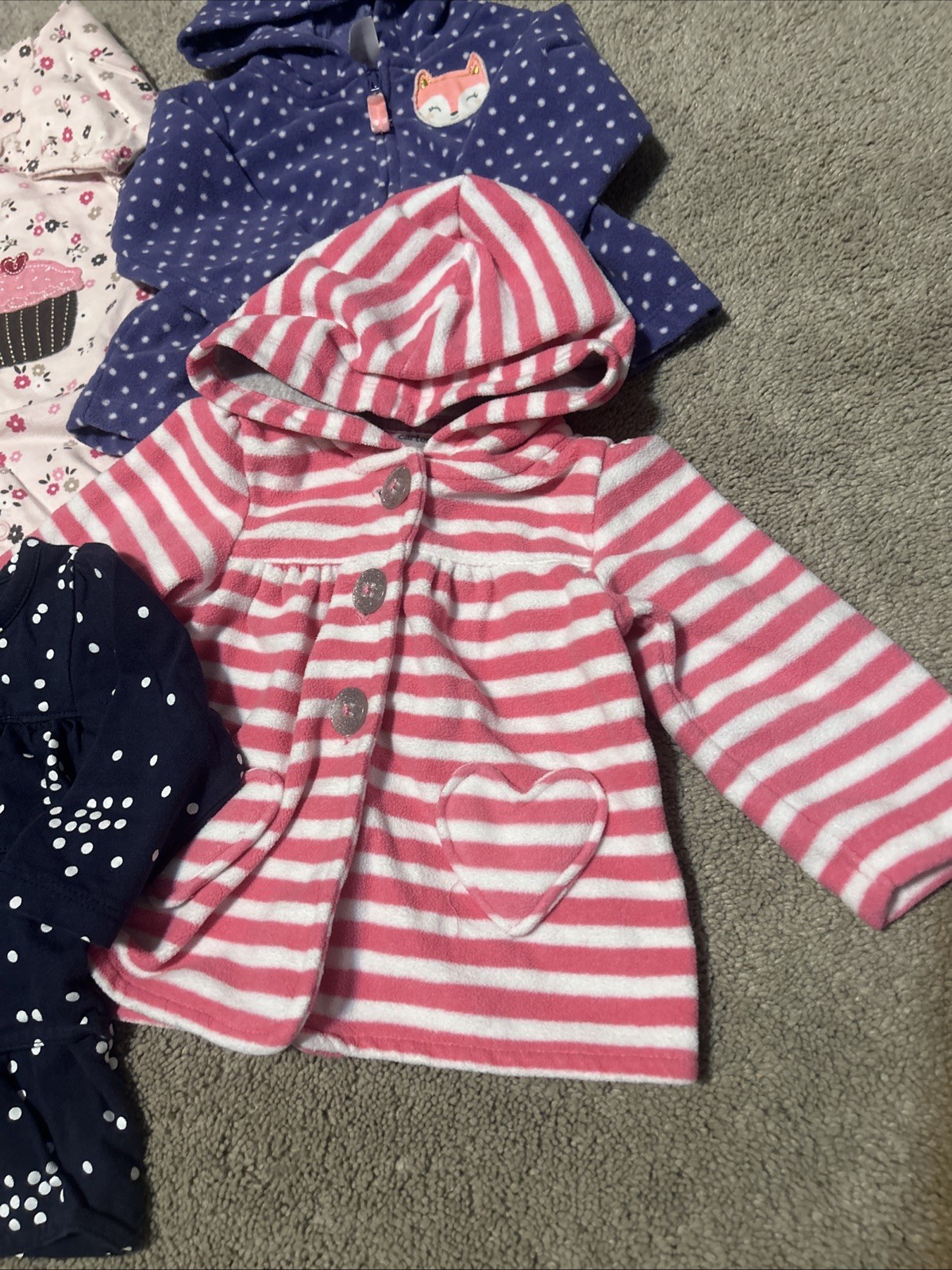 Baby Infant 3M Months Girls Colorful Clothes Lot Set Hearts Pink Winter Cute