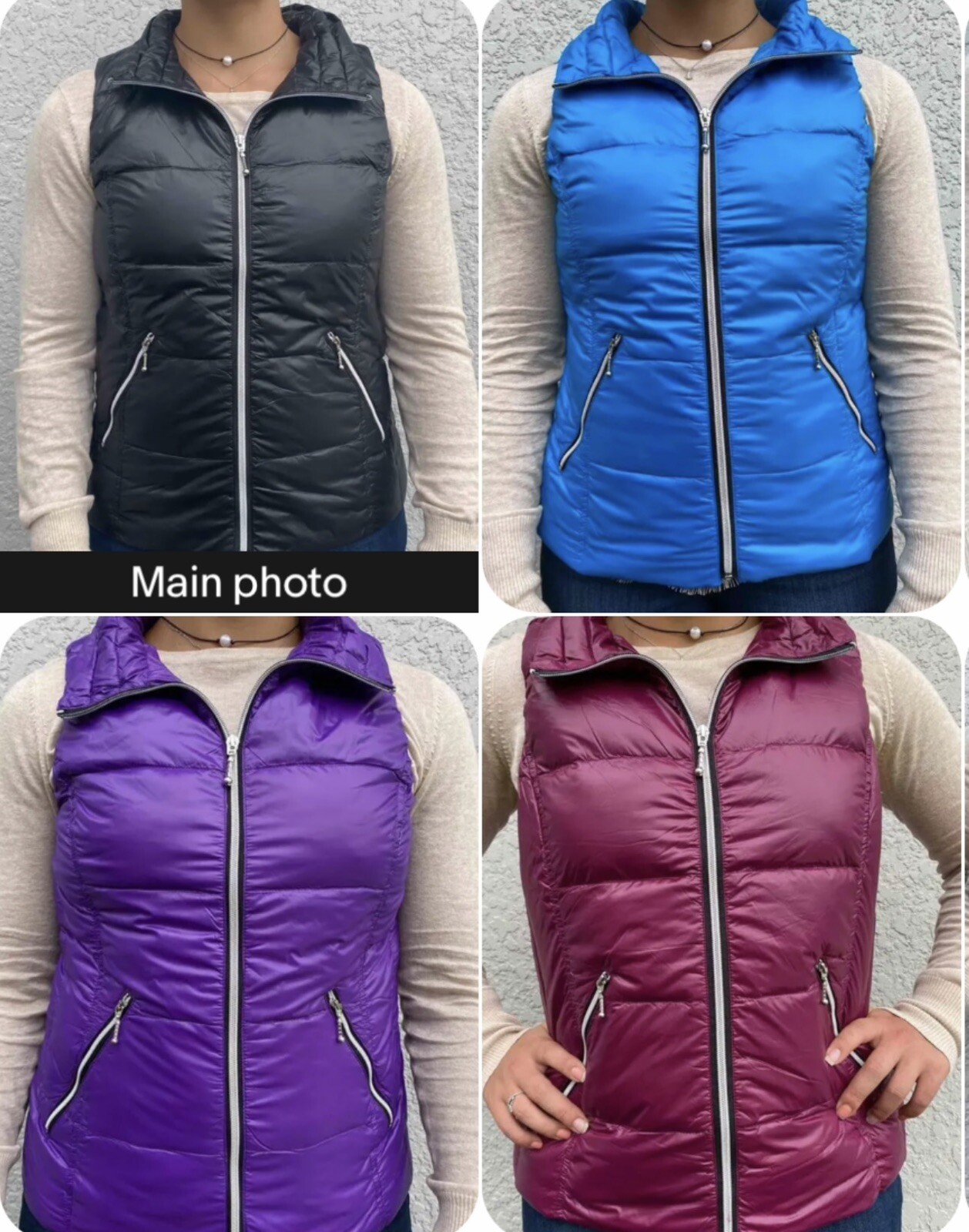 Wholesale Lot Of 75 Women’s Anorak Short Nylon Down Vest Various Colors / Sizes