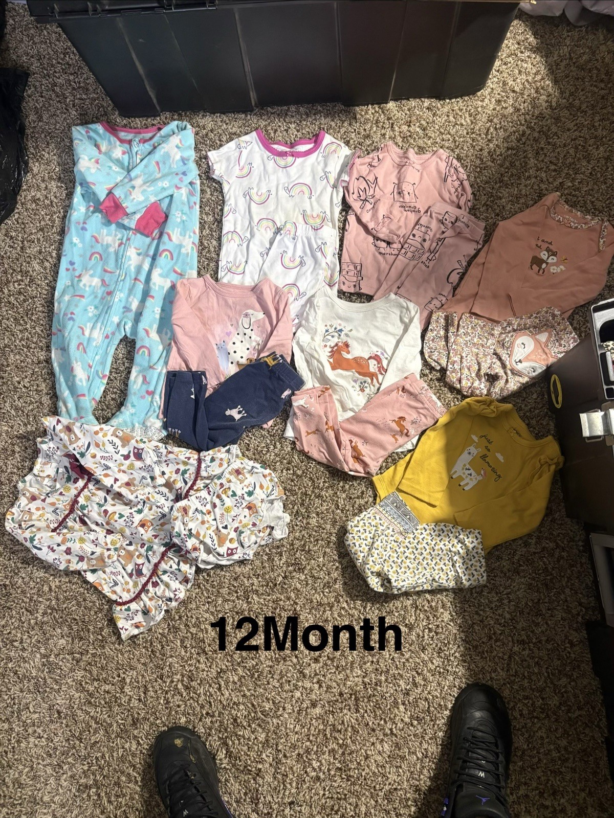 Baby Girl 12 Months Clothing Lot Multicolor Cotton Graphic Animal Print