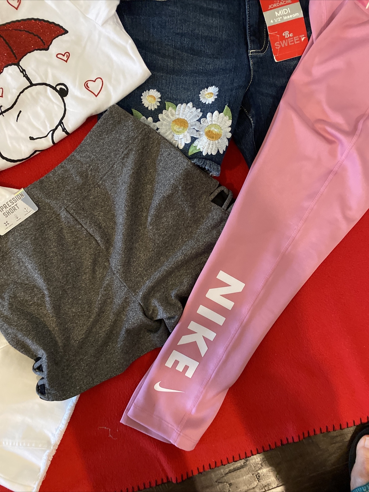 GIRL 9Pc Lot Shorts Leggings T-Shirts 14-16 & XL & M Nike Justice etc NEW EUC