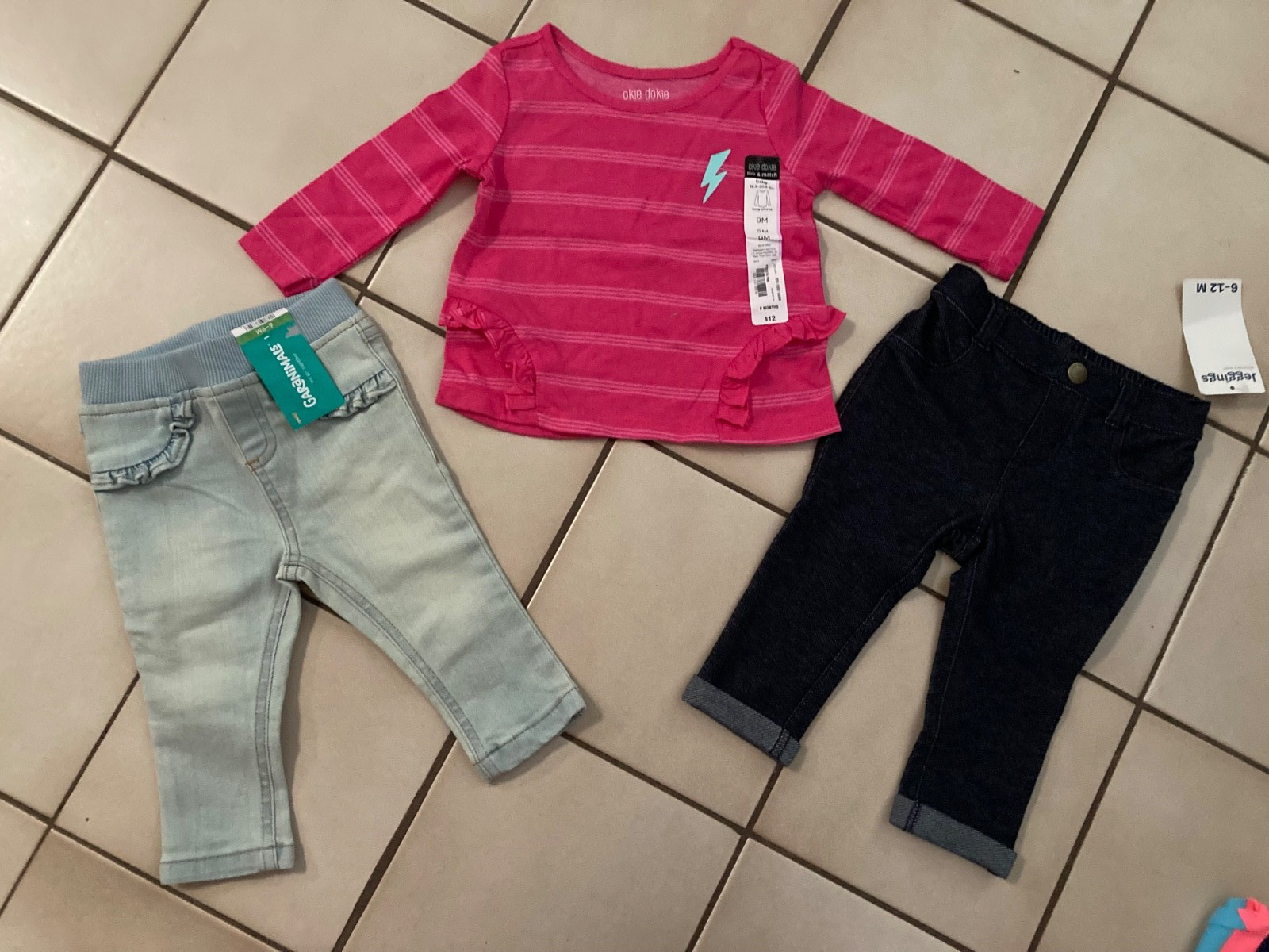 BABY GIRLS 11 piece.Size 6 9 12 Months CLOTHING LOT Wardrobe Outfits ALL NEW!