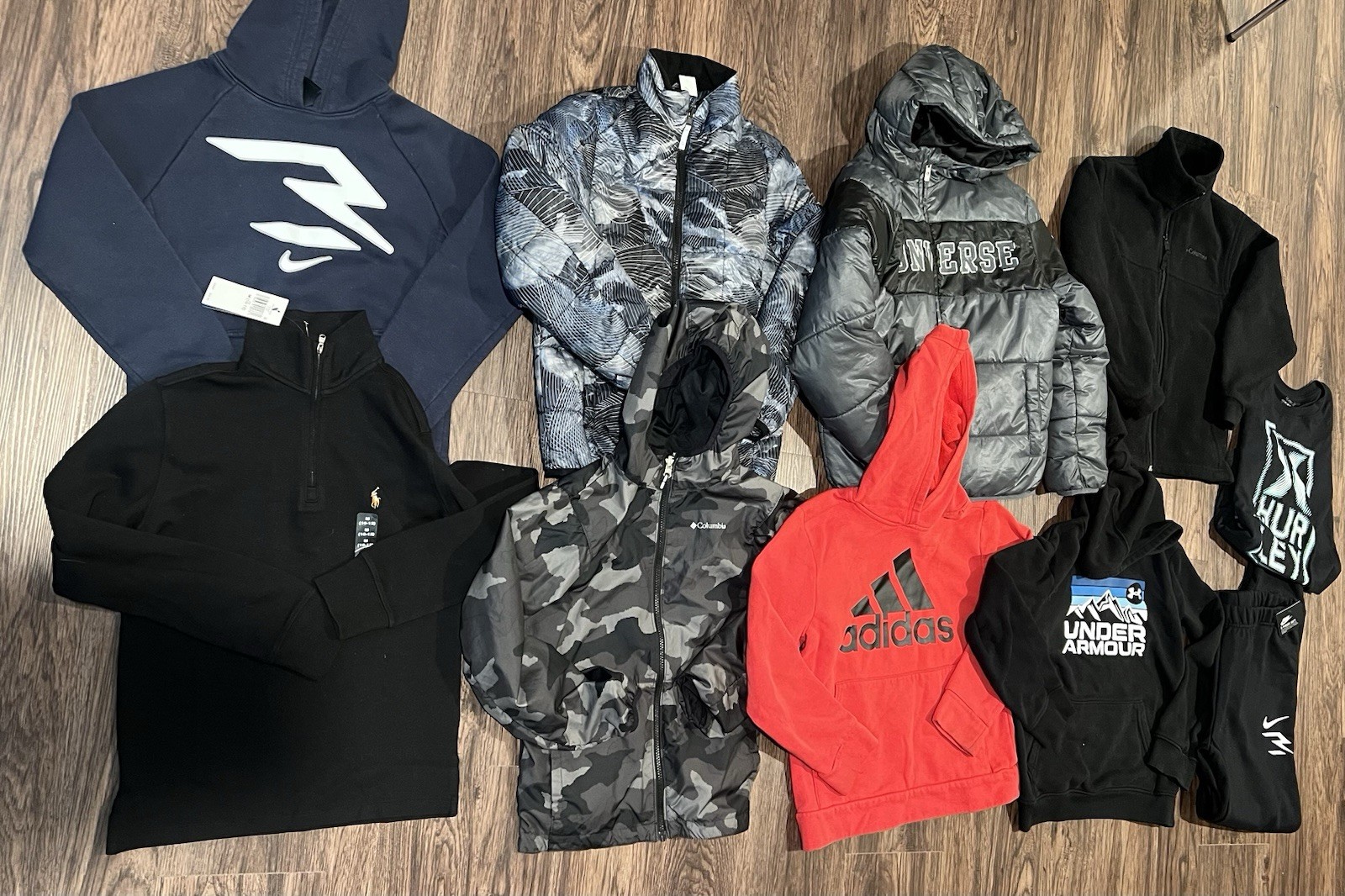 Boys Size M 10/12 Adidas Columbia Most Are Jackets And Hoodies Lot Of 10