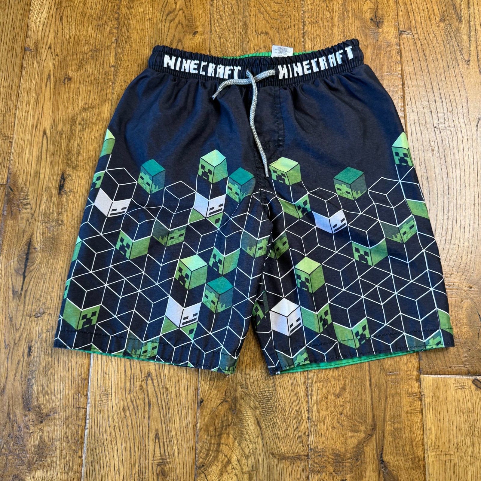 Lot of 5 Boys Summer Clothing Sz 5/6 Swim Trunks Rashguard and Shorts Minecraft