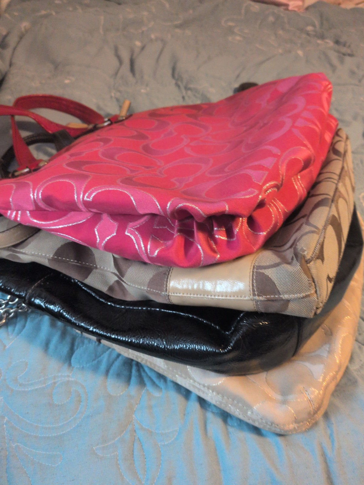 Coach Y2K Signature Canvas Purse Handbag Tote Shoulder Bag Mixed Lot of 4