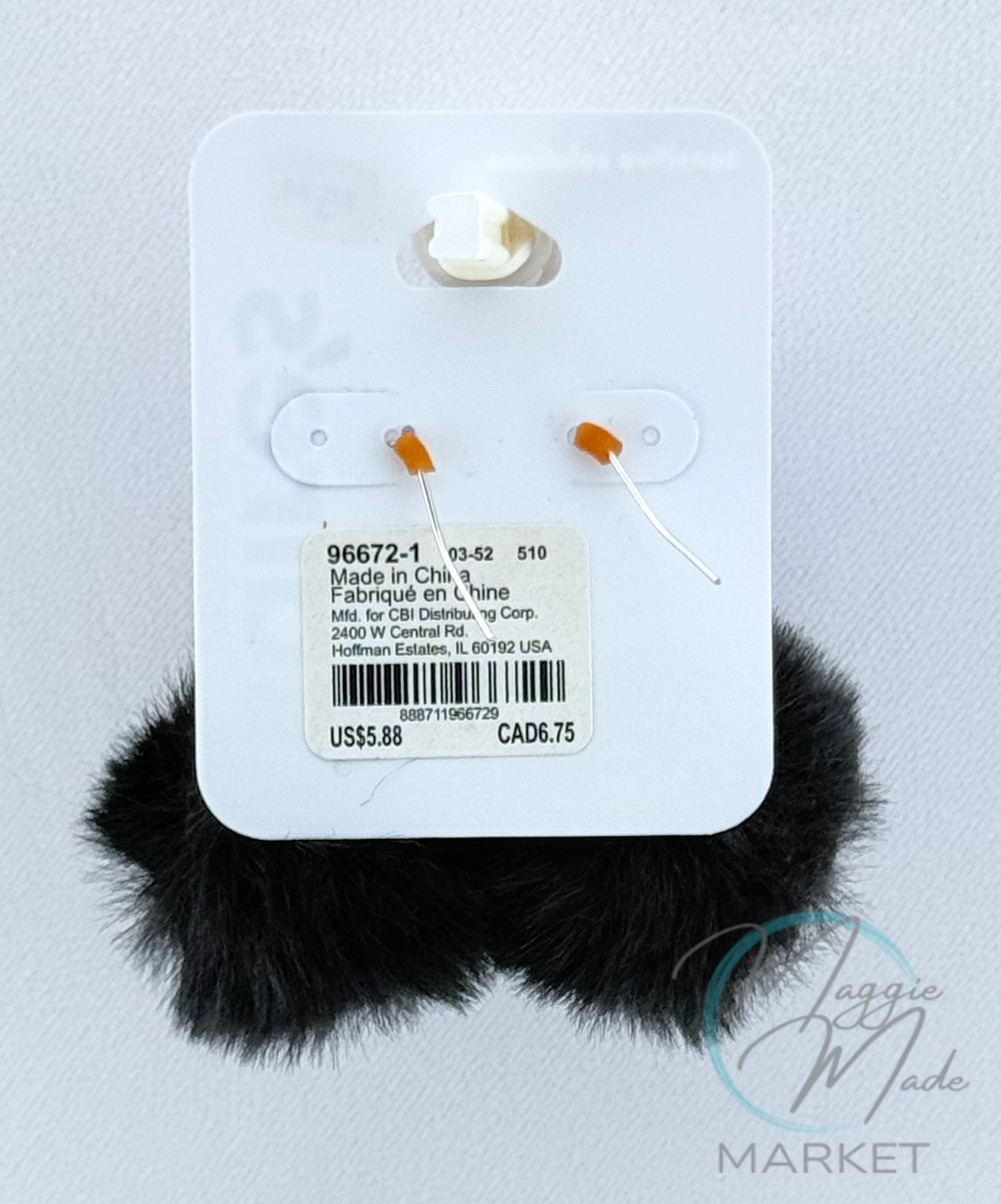 WHOLESALE New Claire’s Black Fluffy Pom Pom Earrings Wholesale Lot of 20