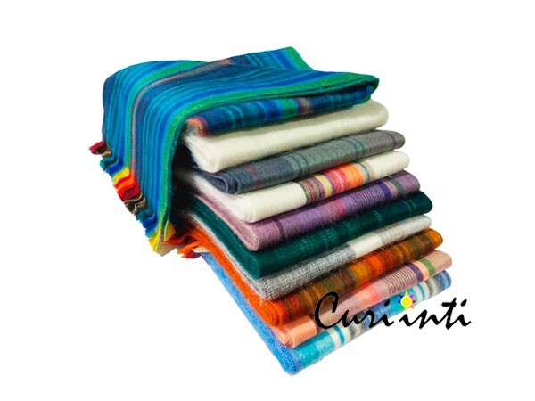 WHOLESALE LOT OF 10 BIGGER SIZE! STRIPED ALPACA JOSE SCARVES 80&Prime; x 12&Prime; 3V