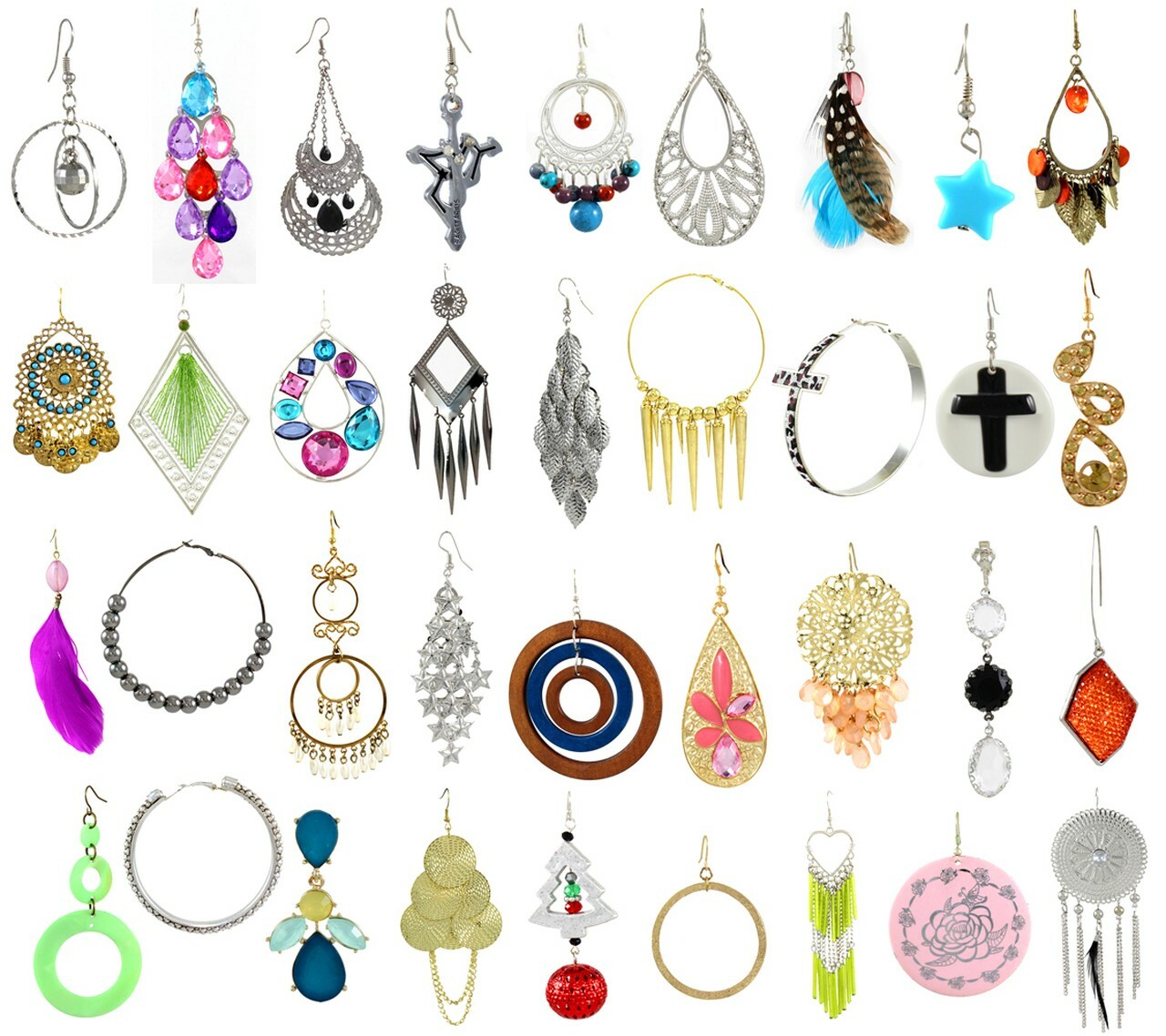 Lot 50 Pairs Wholesale Mix Women Shoes Heels Pumps Sandals Earrings 6 7 8 9 10
